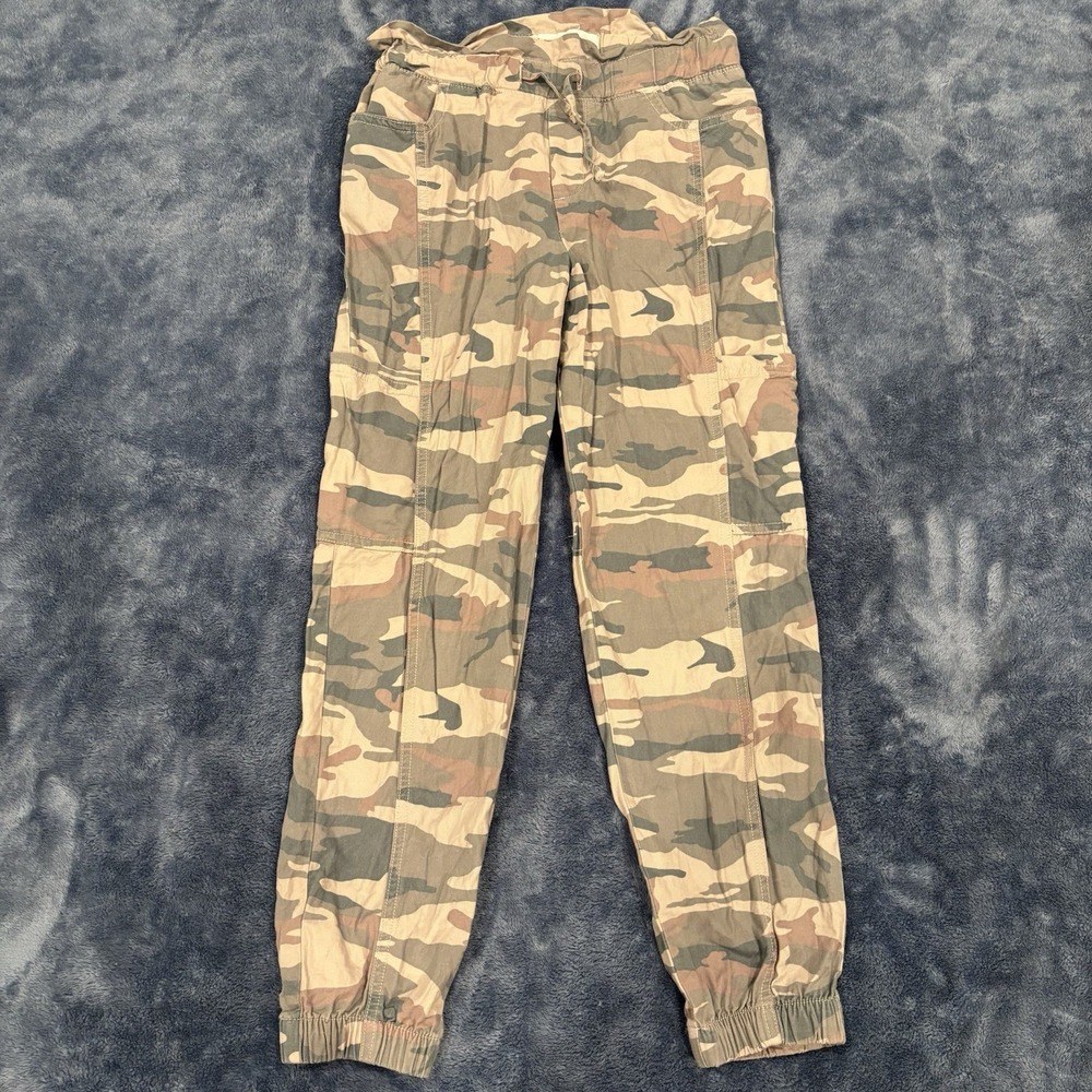 abercrombie kids Boy's Size‎ 9/10 Gray Camo Jogger Pants Cargo Elastic Waist